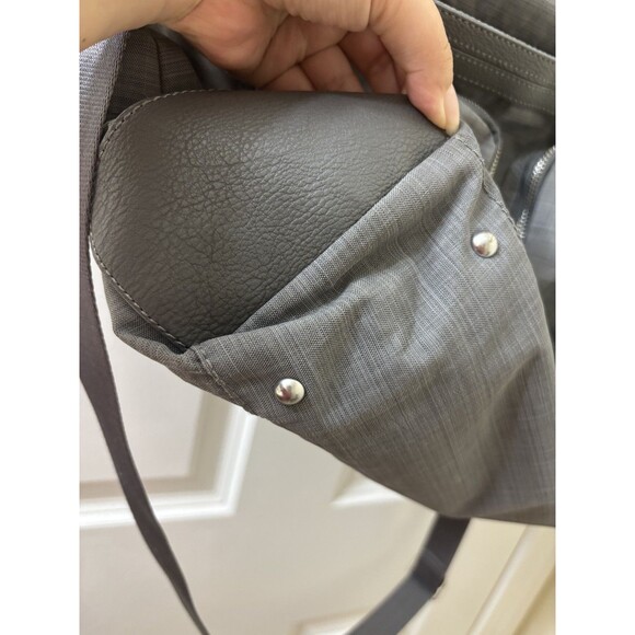 Kipling Rare GRAY Nylon BIG Pocket FRONT Large Weekend Travel Tote Bag - Picture 4 of 12